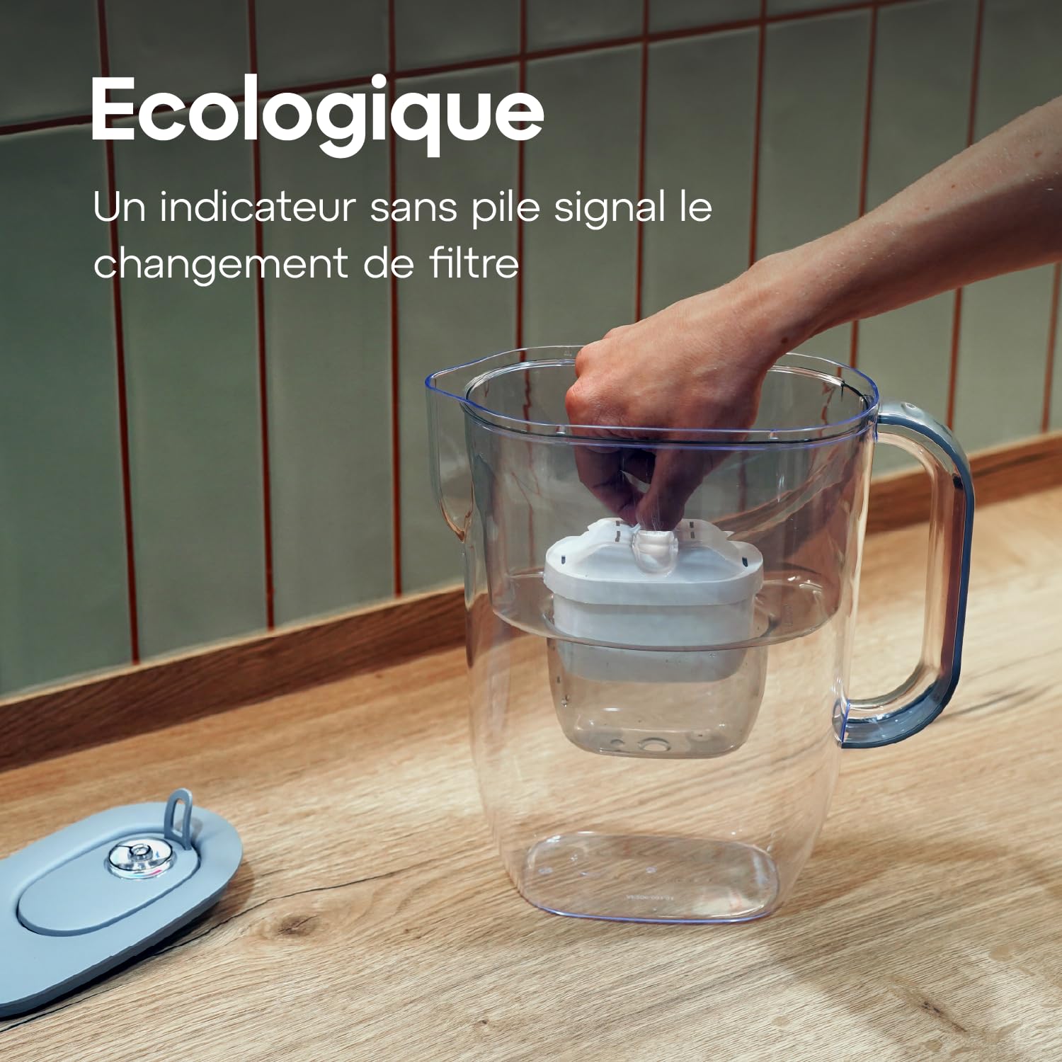 AQUAPHOR Fresh Carafe Filtrante 3,2 L avec (3) Filtre à Eau Maxfor+ (Gris)