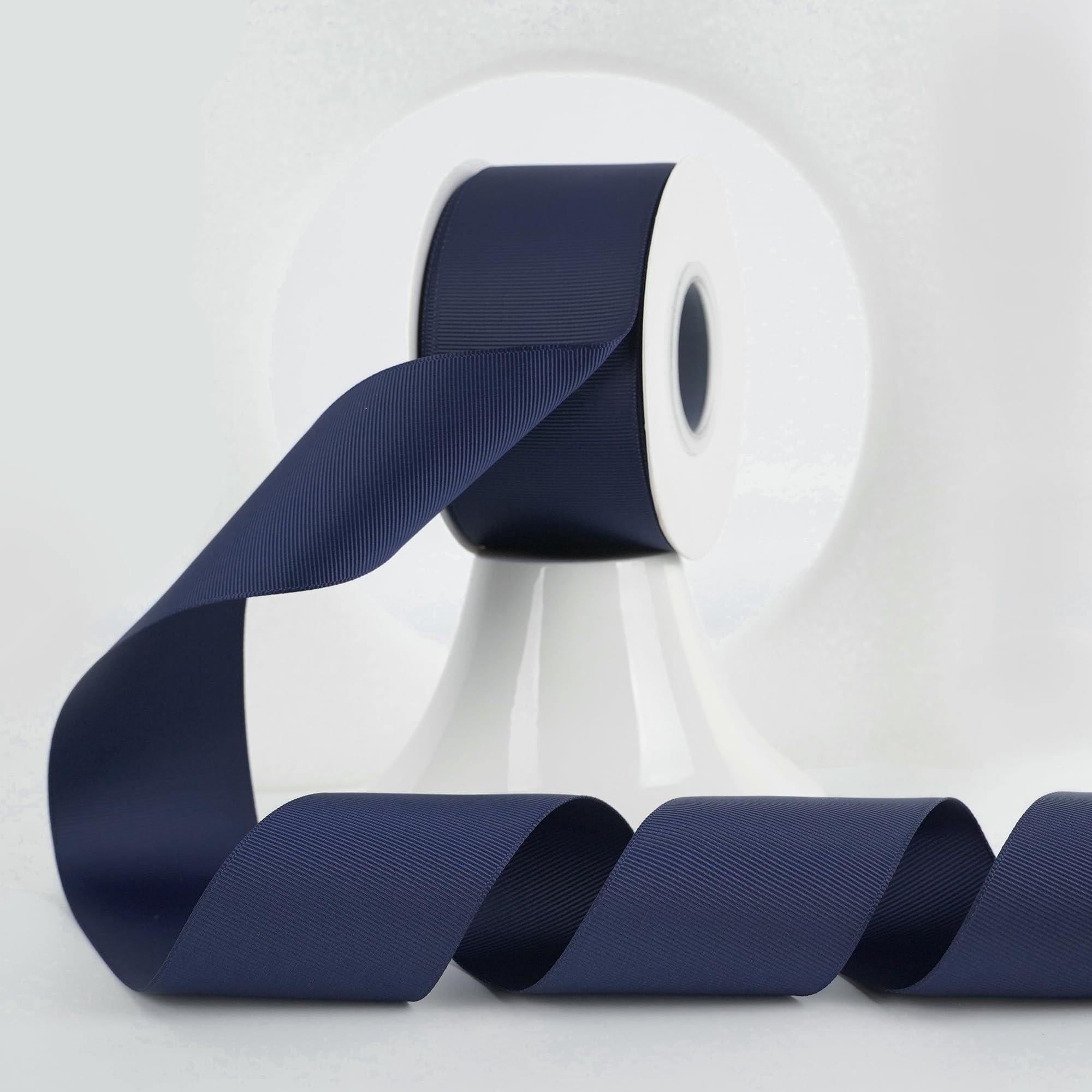 MEEDEE Navy Blue Grosgrain Ribbon 2 Inch Grosgrain Hair Ribbons 25 Yards Per Roll Thick Blue Ribbon for Hair Bow Supplies Boutique Ribbons for Crafts,