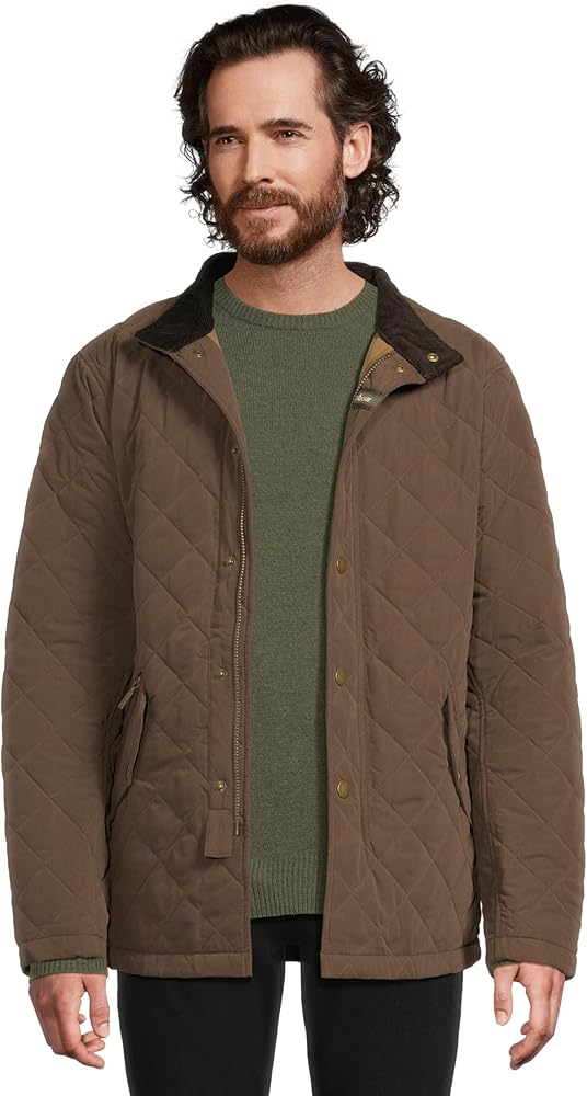 Barbour Mens Shoveler Quilted Jacket Dark Olive X-Large at Amazon