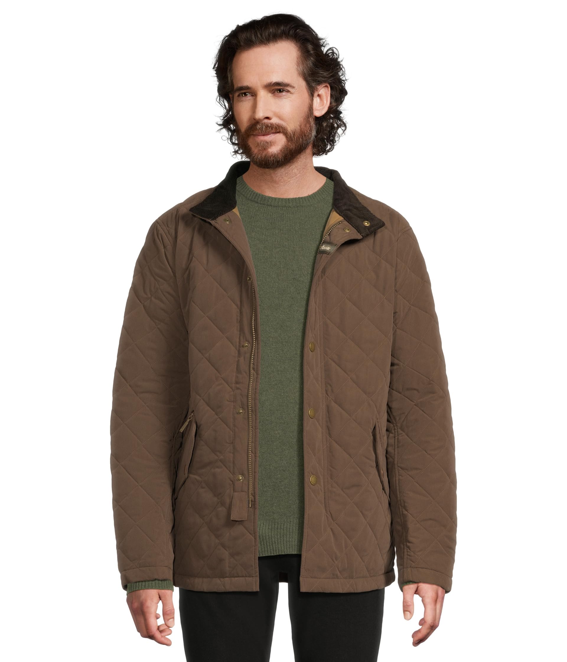 BarbourMen's Shoveler Quilted Jacket, Dark Olive