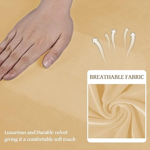 Miniatura 4 de WEERRW 4 fundas de terciopelo de alta elasticidad para sofá de 3 cojines, protector de muebles lavable con parte inferior elástica antideslizante,