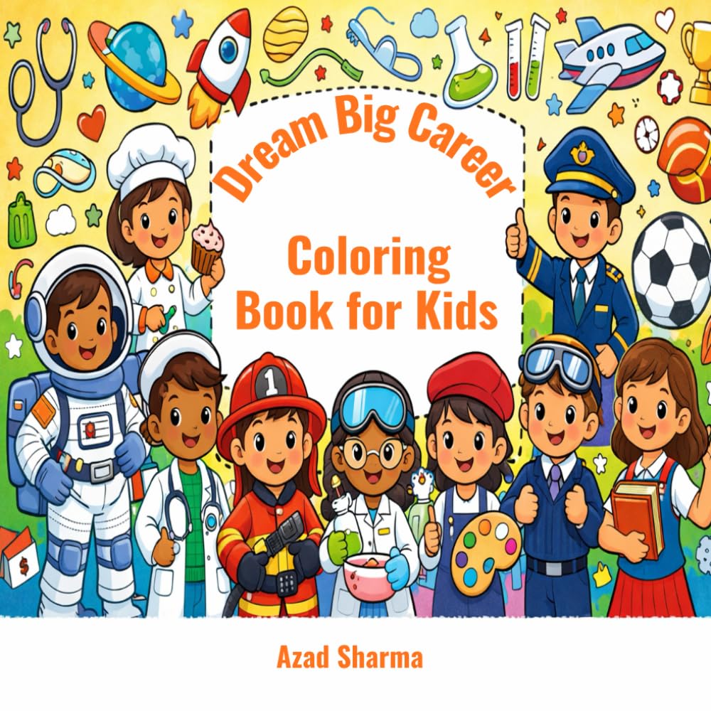 Dream Big: Career Colouring Book for Kids: Explore 10 Amazing Jobs Through Fun and Educational Colouring Pages