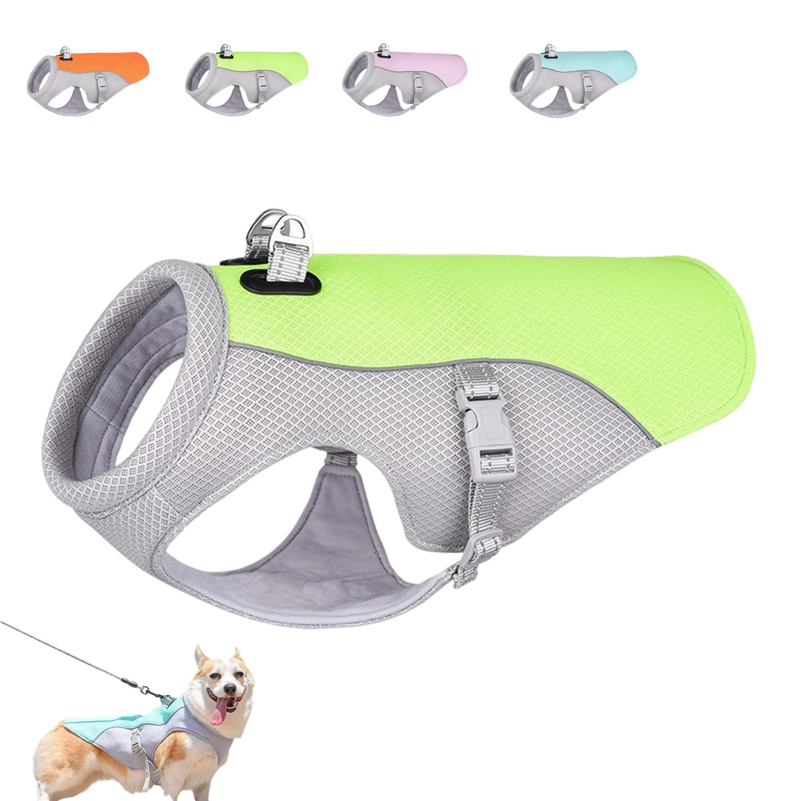 Drupiolaf Cooling Dog Vest, Coolings Vest for Dogs, Large Dog Cooling Jacket, Harness Cooler Jacket with Adjustable, Small Medium Pet Outfit Clothes for Walking Travel Beach Hiking Outdoor (B,XXL)