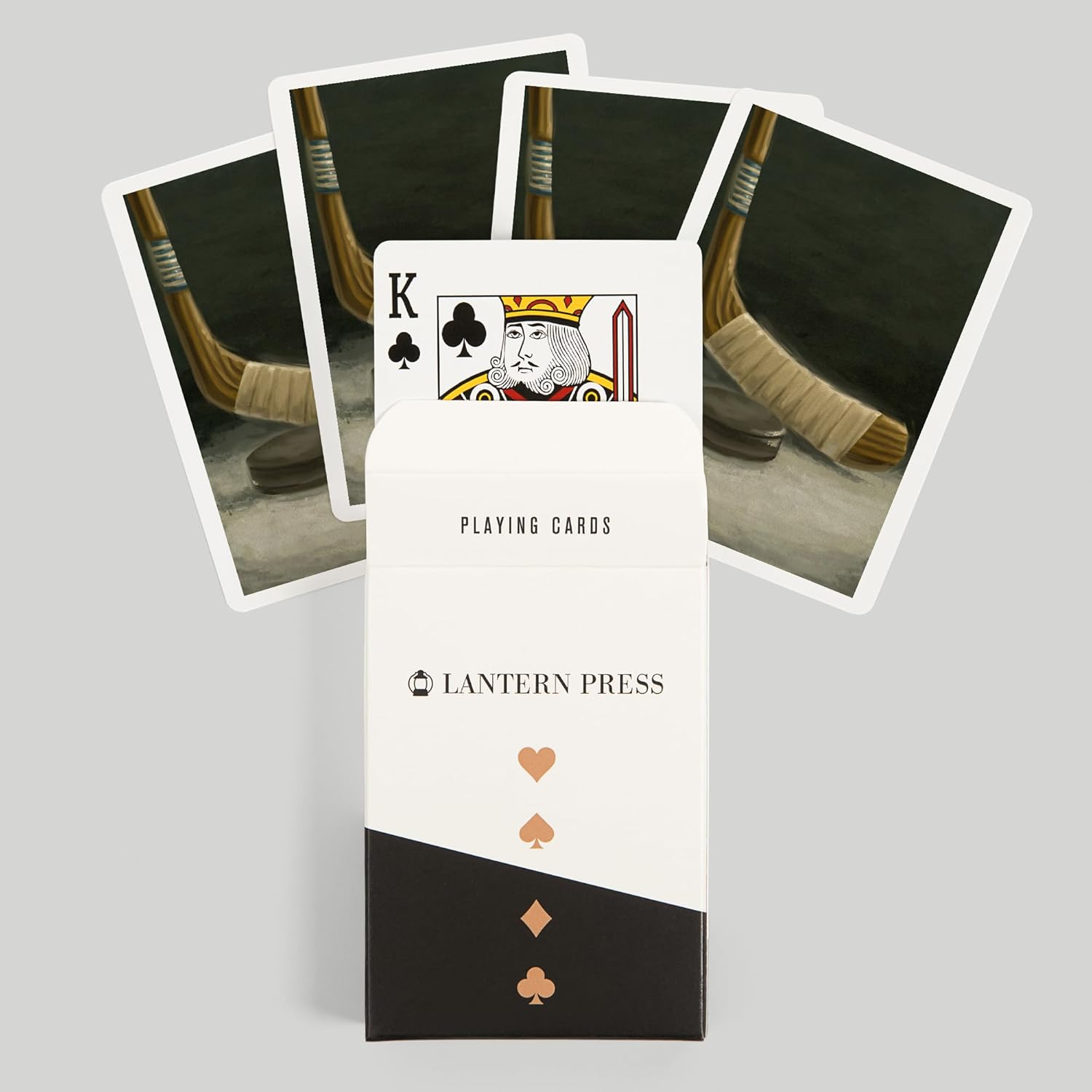 Lantern Press Hockey Stick and Puck, Oil Painting, 52 Playing Cards for Adults, Poker Size Card Deck