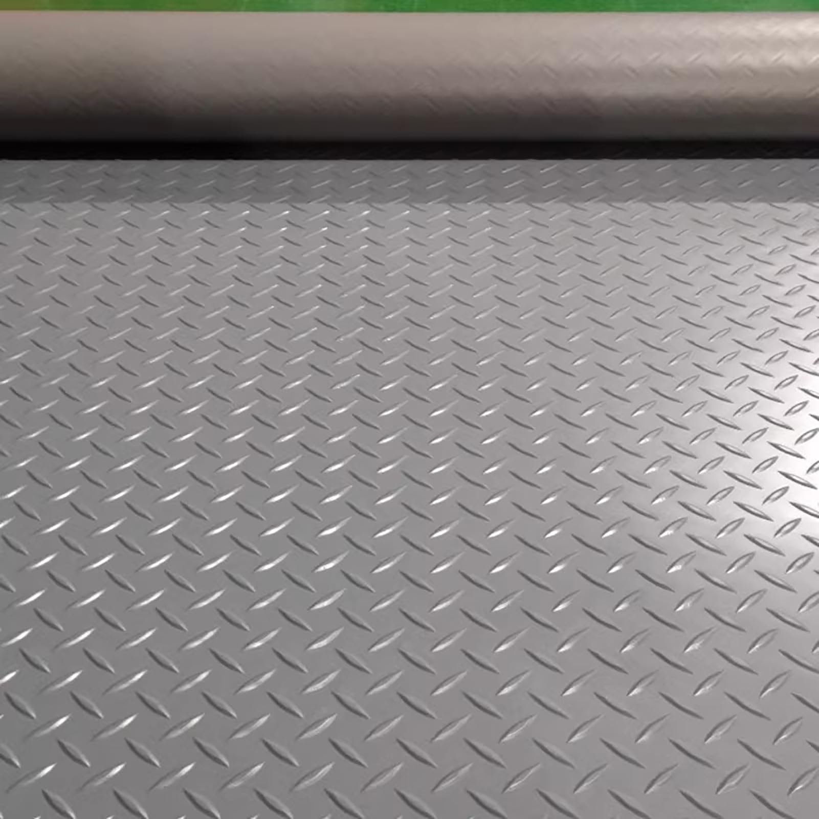 Alfombrilla de Goma para Garaje, Rollos de Placa de Diamante, Antideslizante, para Debajo del Coche y Taller,Gris,1x1m