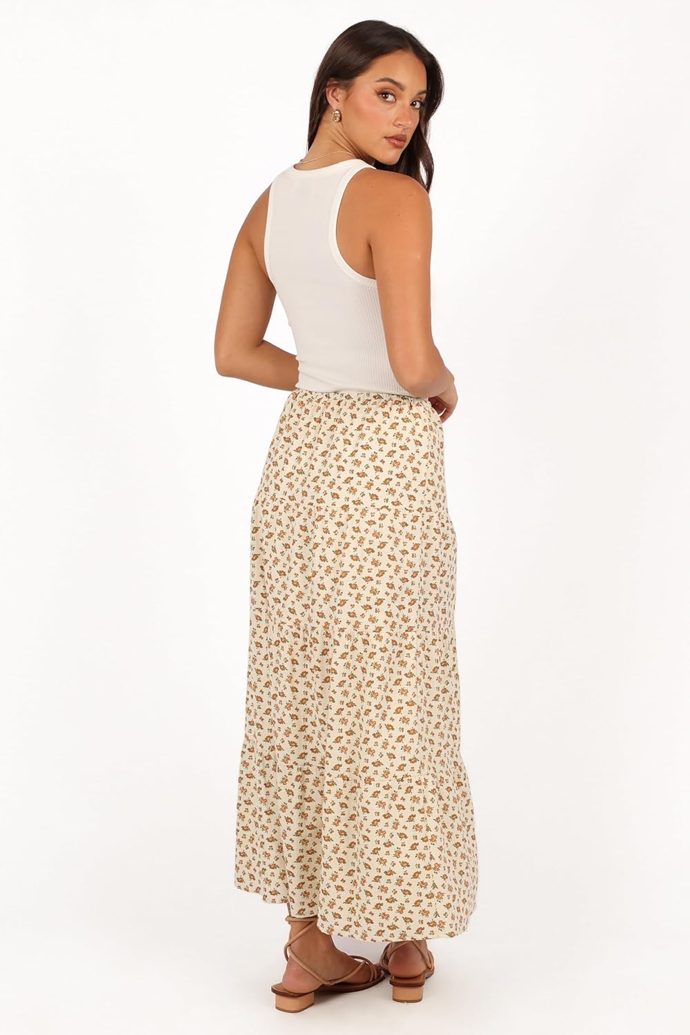 Petal & Pup Women's Bailey-Tiered-Maxi-Skirt-Yellow