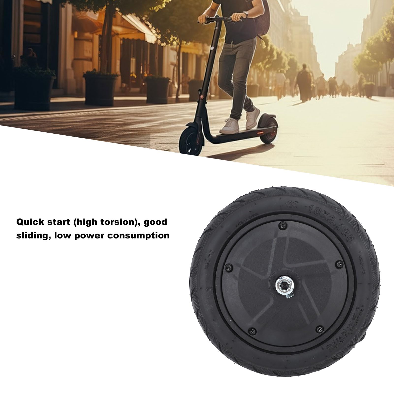 Motore del Mozzo per Ninebot F30, 36V 300W Pneumatico per Ruota Motrice Posteriore in Lega di Alluminio Motore per Scooter Elettrico