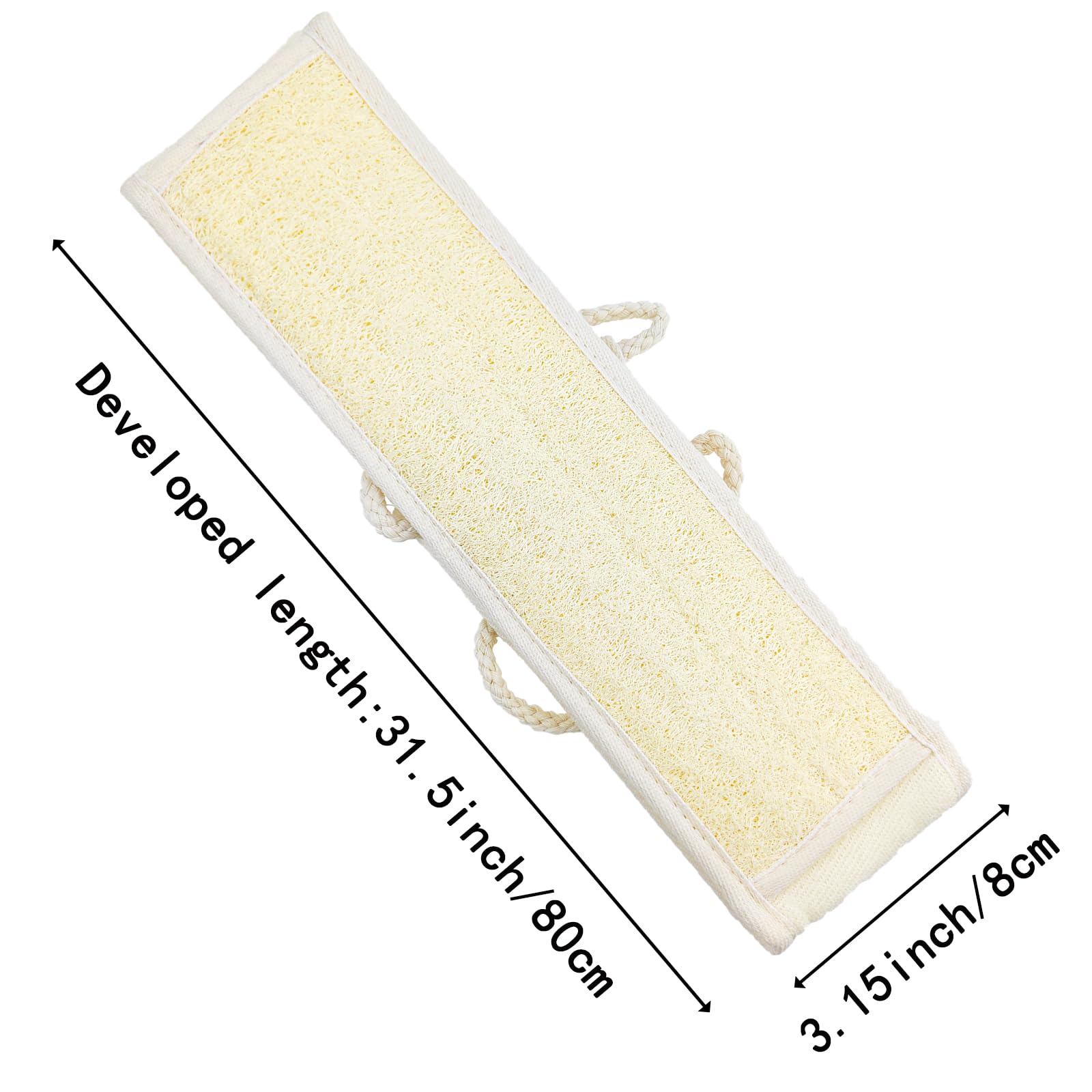 2 Pack Two-Sided Bath & Body Back Scrubber Natural Loofah Sponge Back Exfoliating Scrubber Combo Set Deep Clean & Invigorate Your Skin for Men and Women