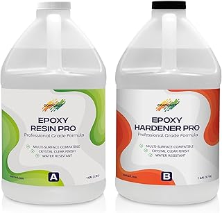 Epoxy Resin Pro 2 Gallon Kit – Clear High-Gloss Finish for Coating Wood, Concrete, Stone & More | Strong, Durable, Self-Leveling | Perfect for Arts & Crafts, Table Tops & More!