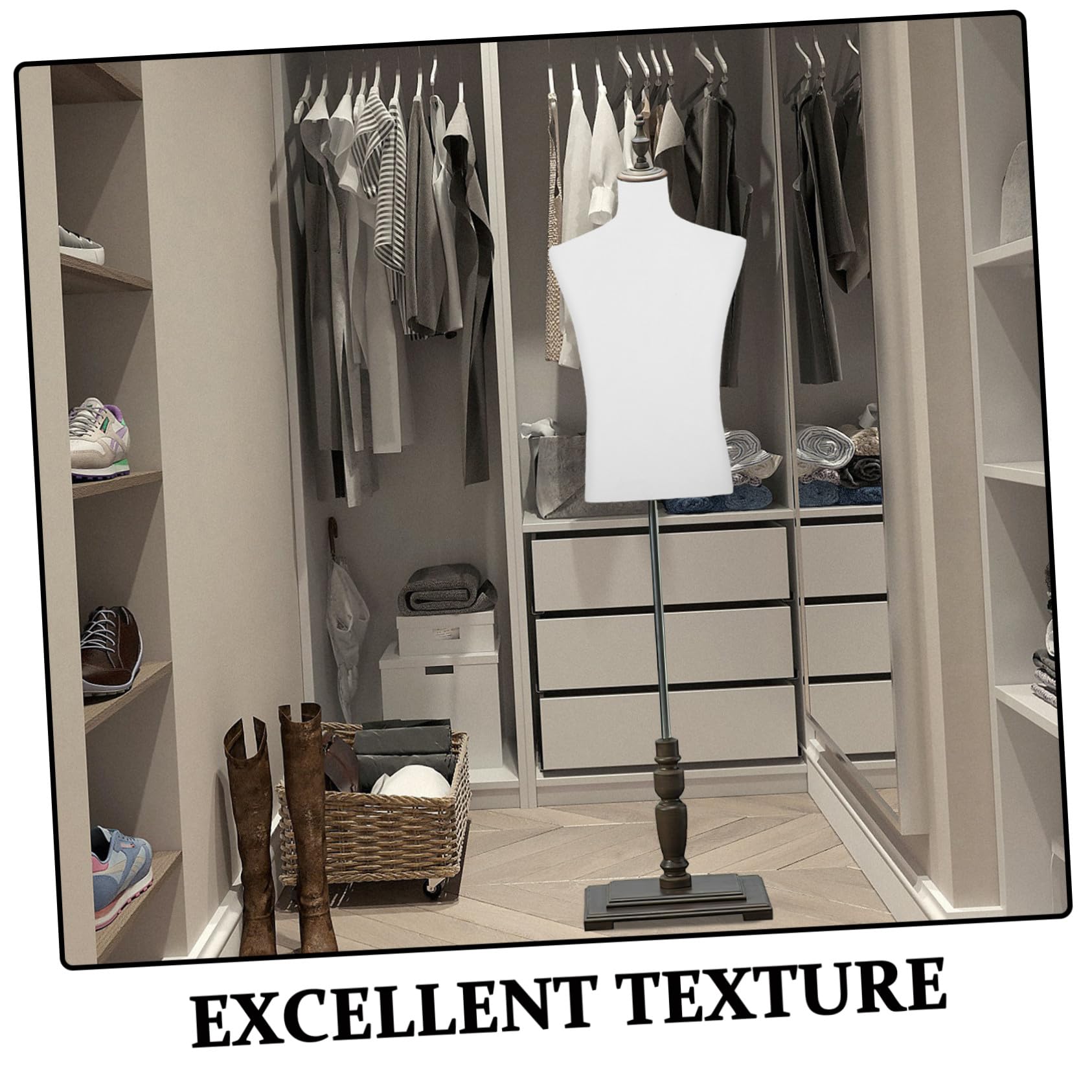 Copri Manichino Maschile in Cotone Bianco per Negozi di Abbigliamento Design Realistico e Facile Installazione, Versatile per Esposizioni e Studi Fotografici