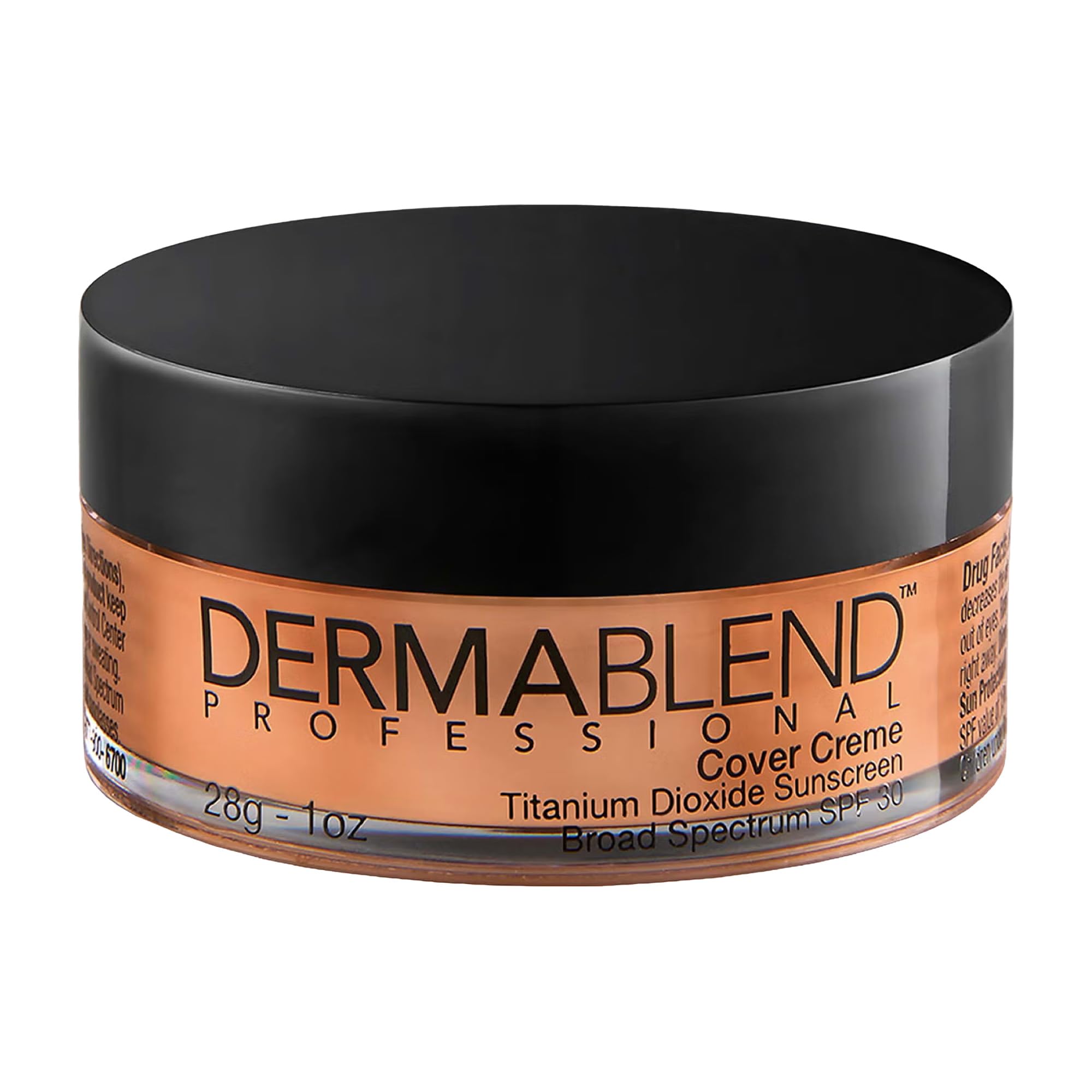 Dermablend Cover Crème Full Coverage Foundation Makeup, Hydrating Cream Concealer for Dark Circles and Blemishes, Maximum Coverage with Mineral Sunscreen SPF 30, 1 OZ