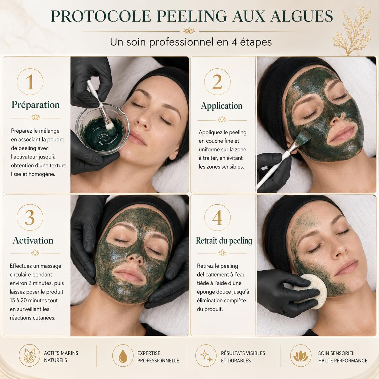 Kit exfoliante de algas para uso profesional – poderoso cuidado exfoliante regenerador