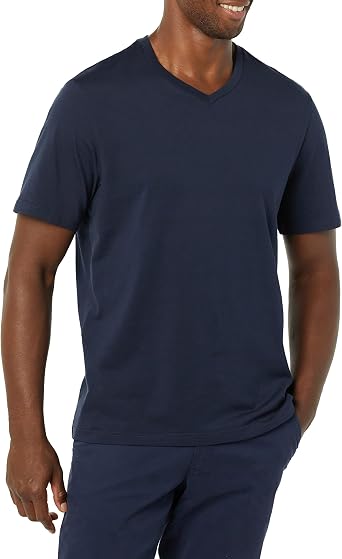 Amazon Essentials Men's Short-Sleeve V-Neck T-Shirt, Pack of 2