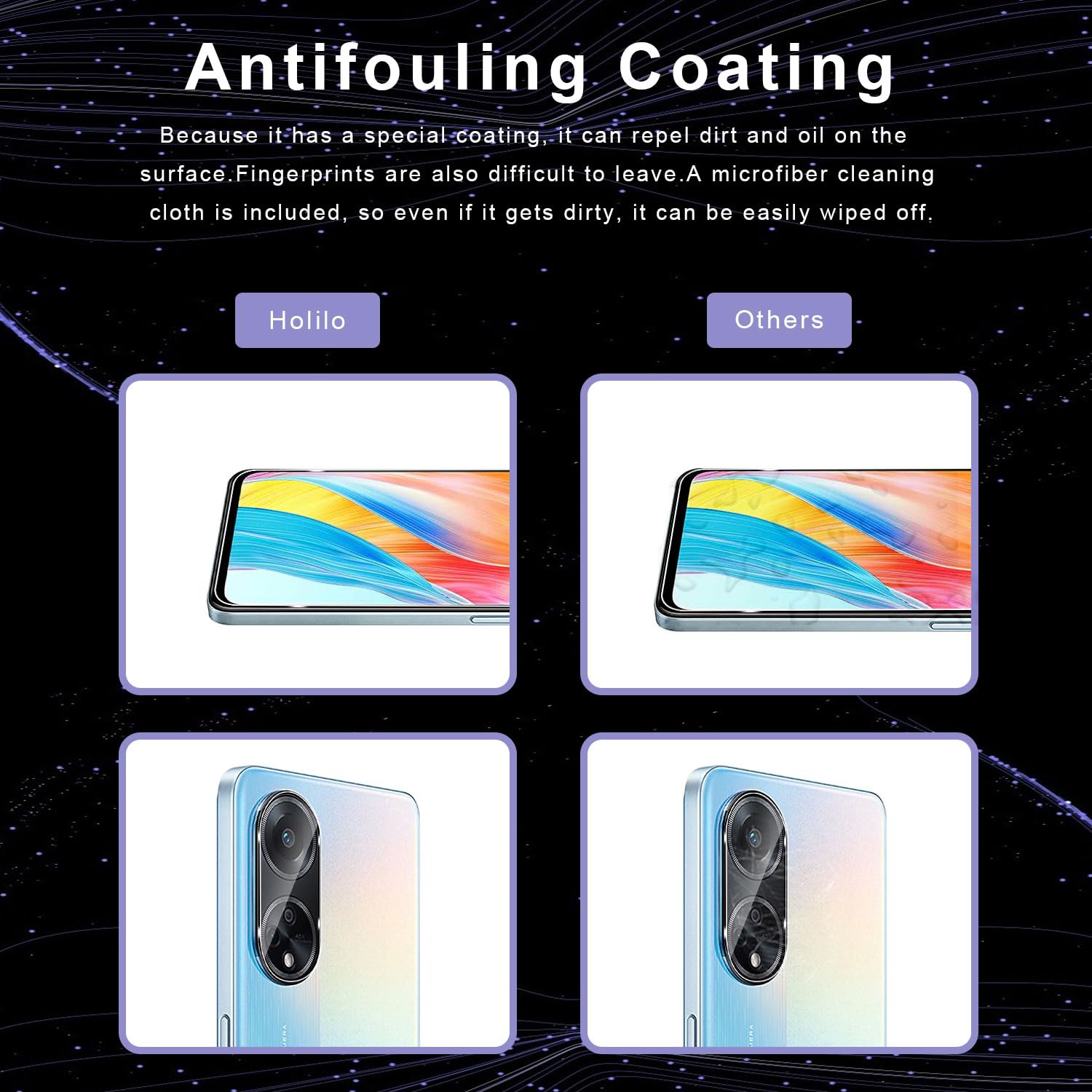 AOKUMA [2 Pezzi Pellicola Vetro Temperato Per OPPO A98 5G/A1 Pellicola Protezione,Durezza 9H,Antiurto Antigraffio E Anti-impronta - Foto 8