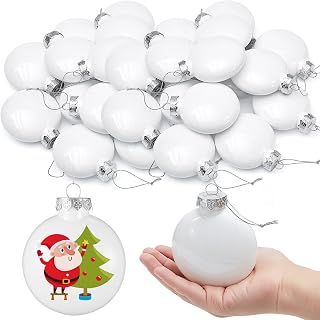 Zubebe 36 Pcs 3.15 Inch Blank White DIY Christmas Ball Ornaments for Crafts White Matte Flat Christmas Ball Ornaments for Xmas Tree Decoration Adults Blank Make Your Own Drawing