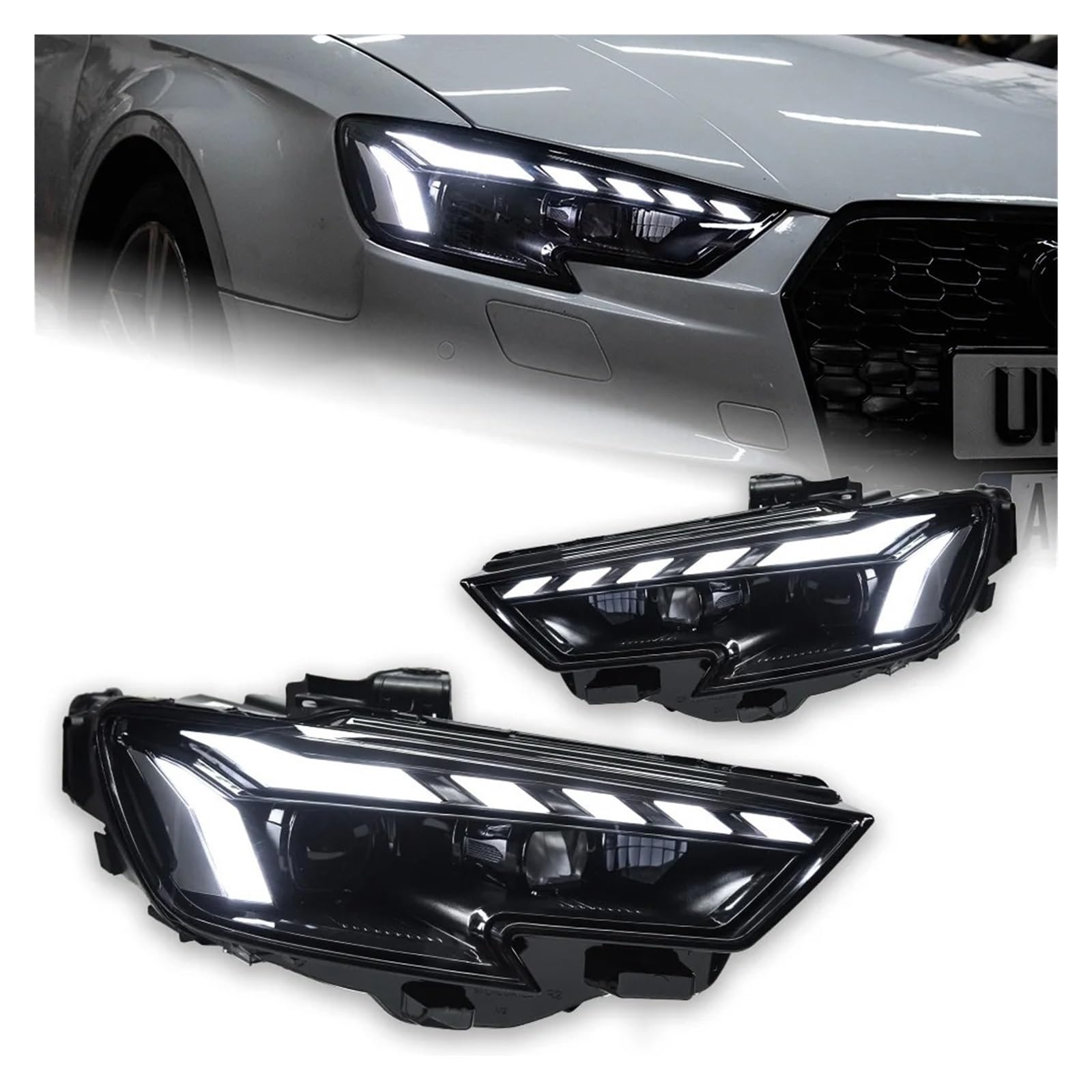 Gruppo fari per A3 8V S3 RS3 2013-2021 Berlina Hatchback Gruppo fari Auto Aggiornamento Stile RS5 Design Strumento Accessori Luci Auto(-)