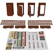 BMC WW2 Bunker Doors - Brown Plastic Army Men Blockhouse Building Accessories