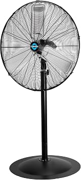 Tornado 30 Inch 8850 CFM Pedestal Fan, 3 Aluminum Blade Stationary, Commercial Industrial Use, Oscillating, High Velocity, UL Safety Listed