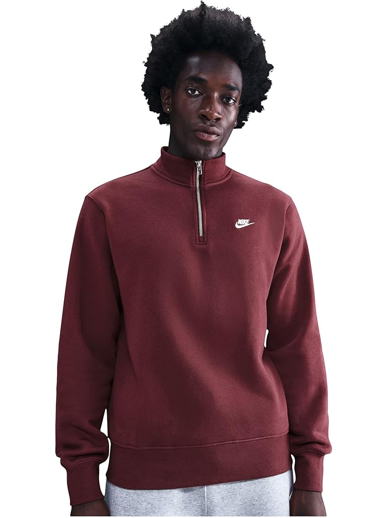 Burgundy Nike Club Basket Ball Half-Zip Top