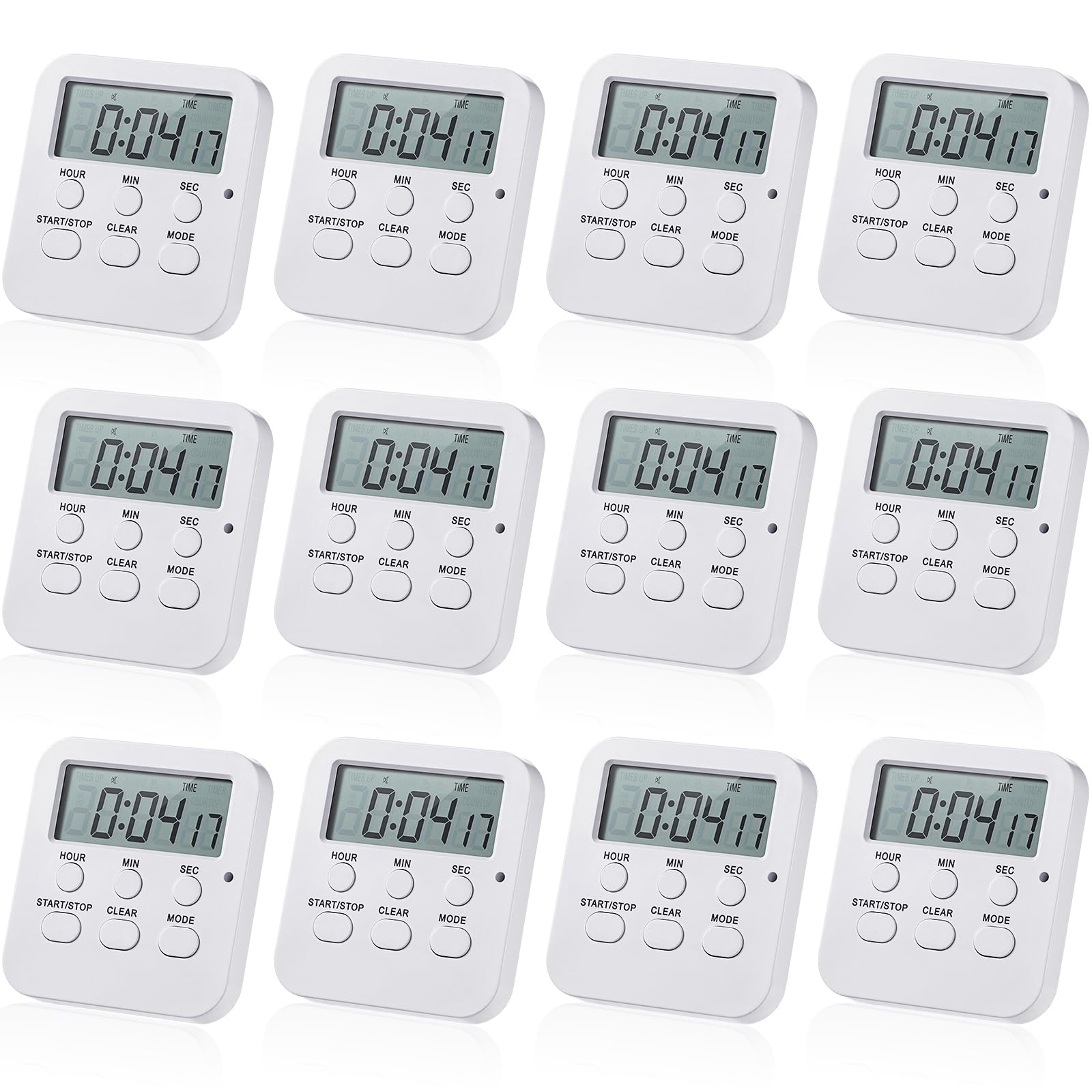 Minuteur de cuisine Weewooday lot de 12 chronomètres numériques à grand affichage