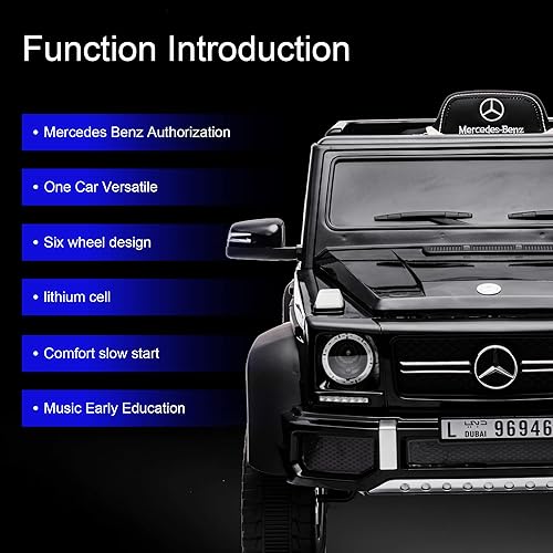 Miniatura 4 de Sesslife Autos de paseo para niños, auto eléctrico Mercedes-Benz con licencia para niños con amortiguador de 6 ruedas, juguete alimentado por
