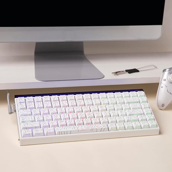 MechLands Aula Hero84 HE Wired Magnetic Gaming Keyboard with KiiBoom x Maorbeng Meow Meow Squad Keycaps Set