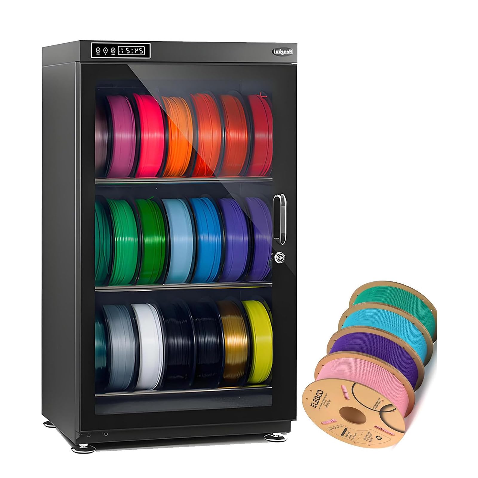 YXYLJOZ 3D Filament Dry Cabinet,Anti-Moisture Storage Box, Metal Sealed Drying Structure,Universal Compatibility with Various 3D Printing Consumables,Humidity Control (115l)