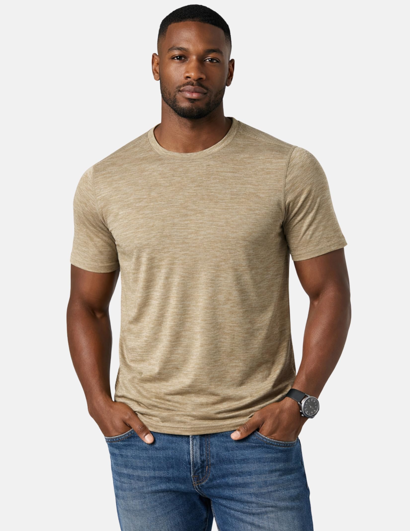 Aktive, schnell trocknende Herren-T-Shirts, Rundhals, Kurzarm, athletisch, Laufen, Training, 5er Pack