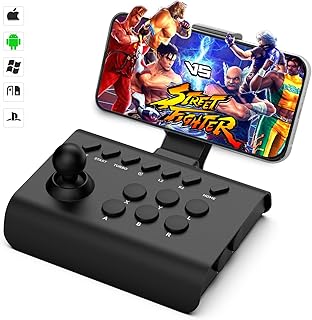arVin Arcade Fight Stick Joystick Game Controller for iPhone iOS Android PC Fighting Stick for Nintendo Switch/PS3/PS4 Arcade Rocker Gamepad with Turbo & Marco for Emulators/Cloud/PS Remote Play/Steam