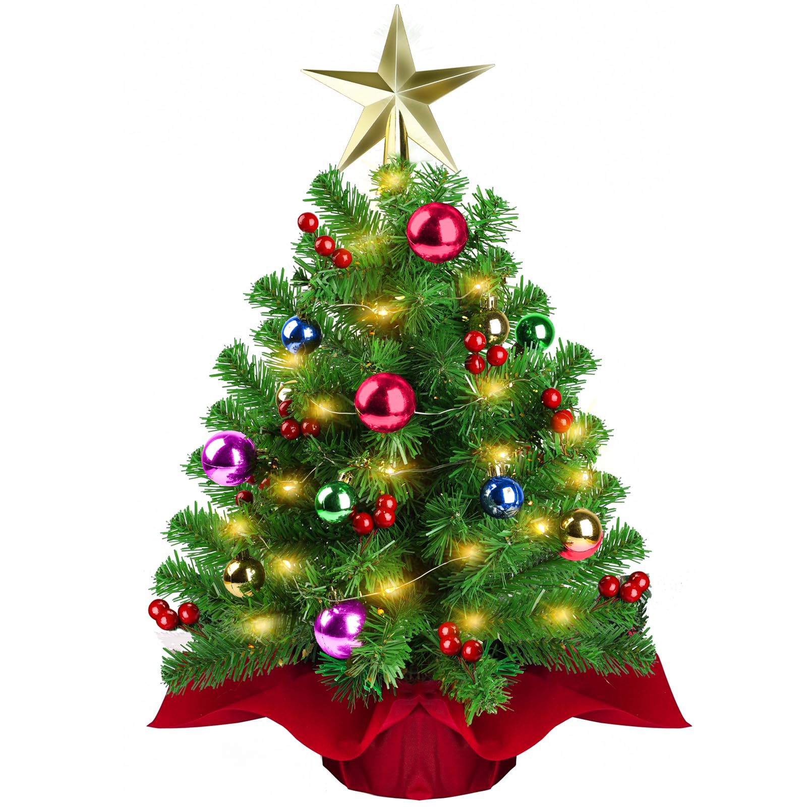 Viretec Small Tabletop Christmas Tree, 22 Inch Mini Artificial