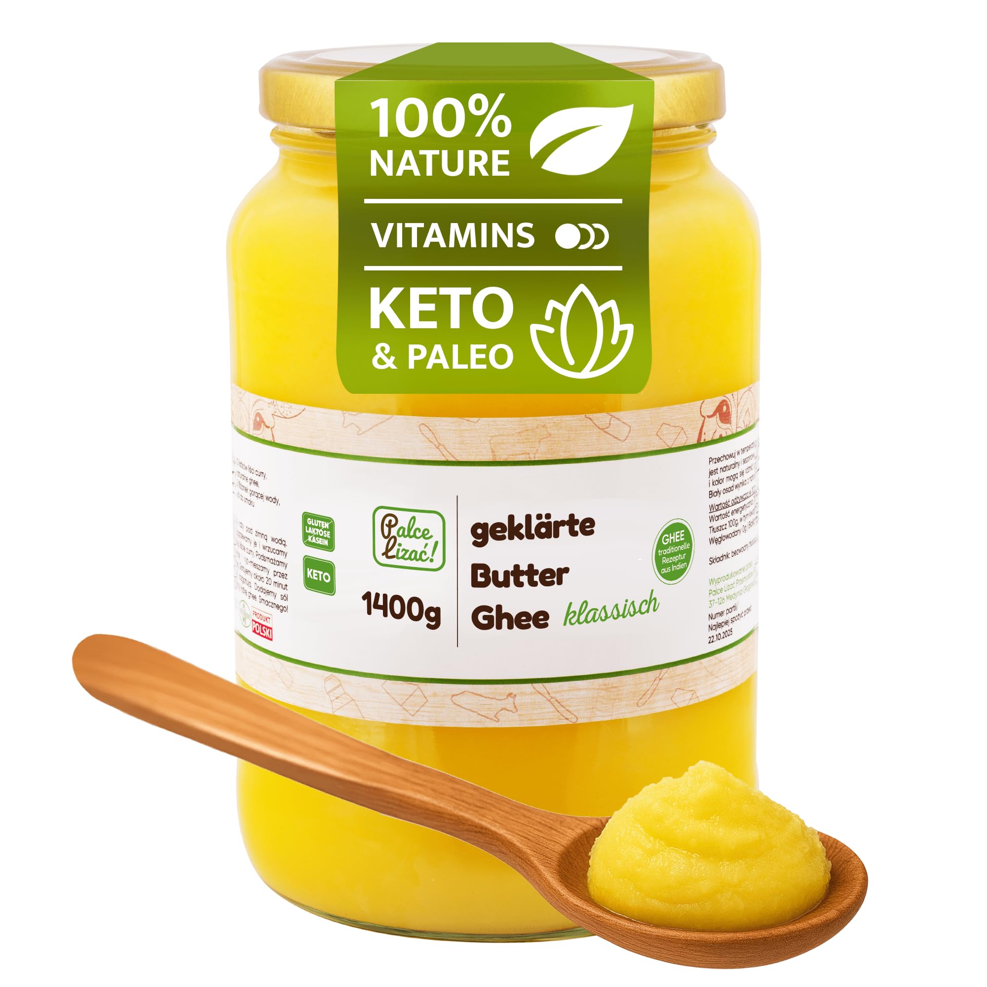 Ghee 1400 g - Mantequilla clarificada, cocción hasta 260 °C