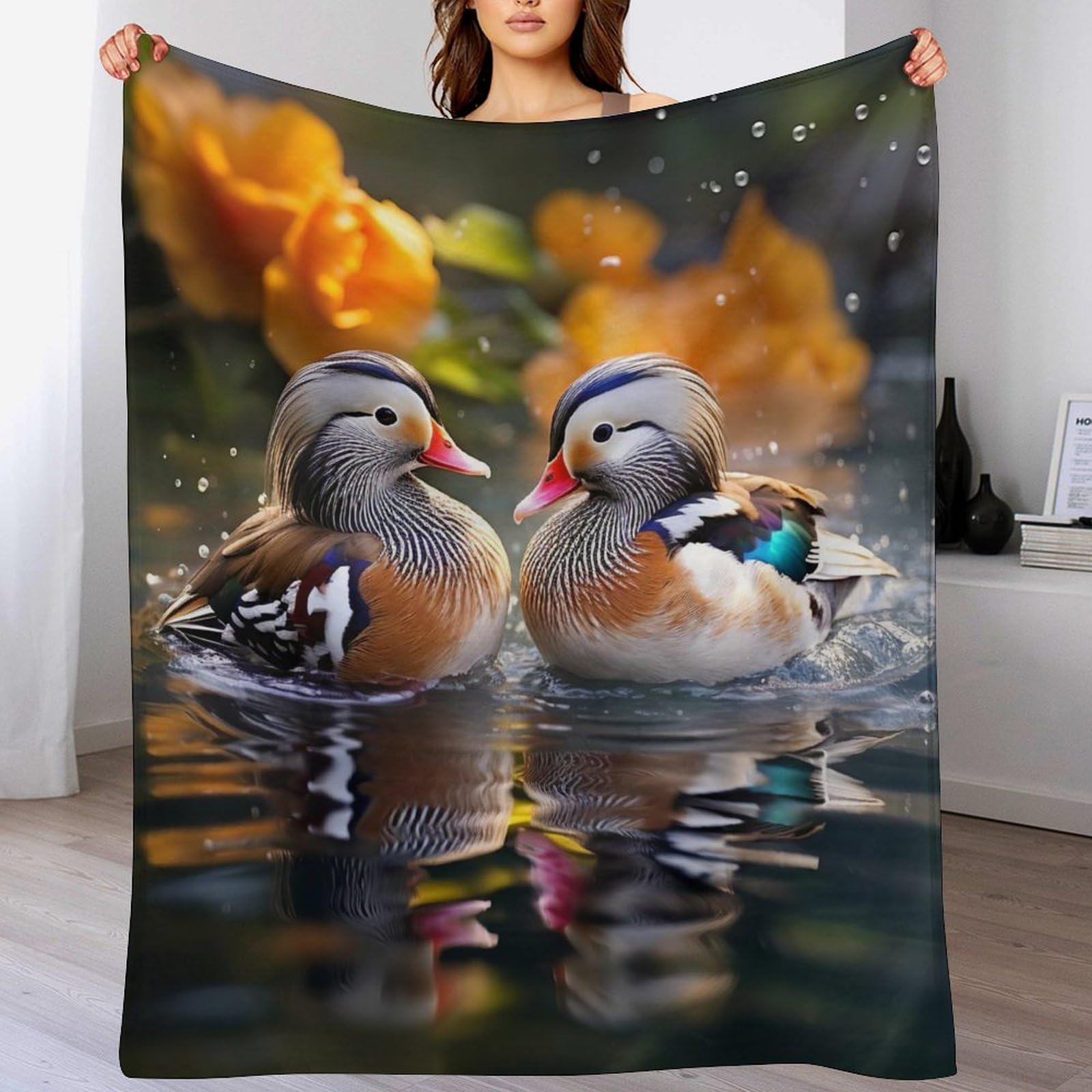 Couverture canard super douce et moelleuse - Plaid en flannel thermique 180x200cm