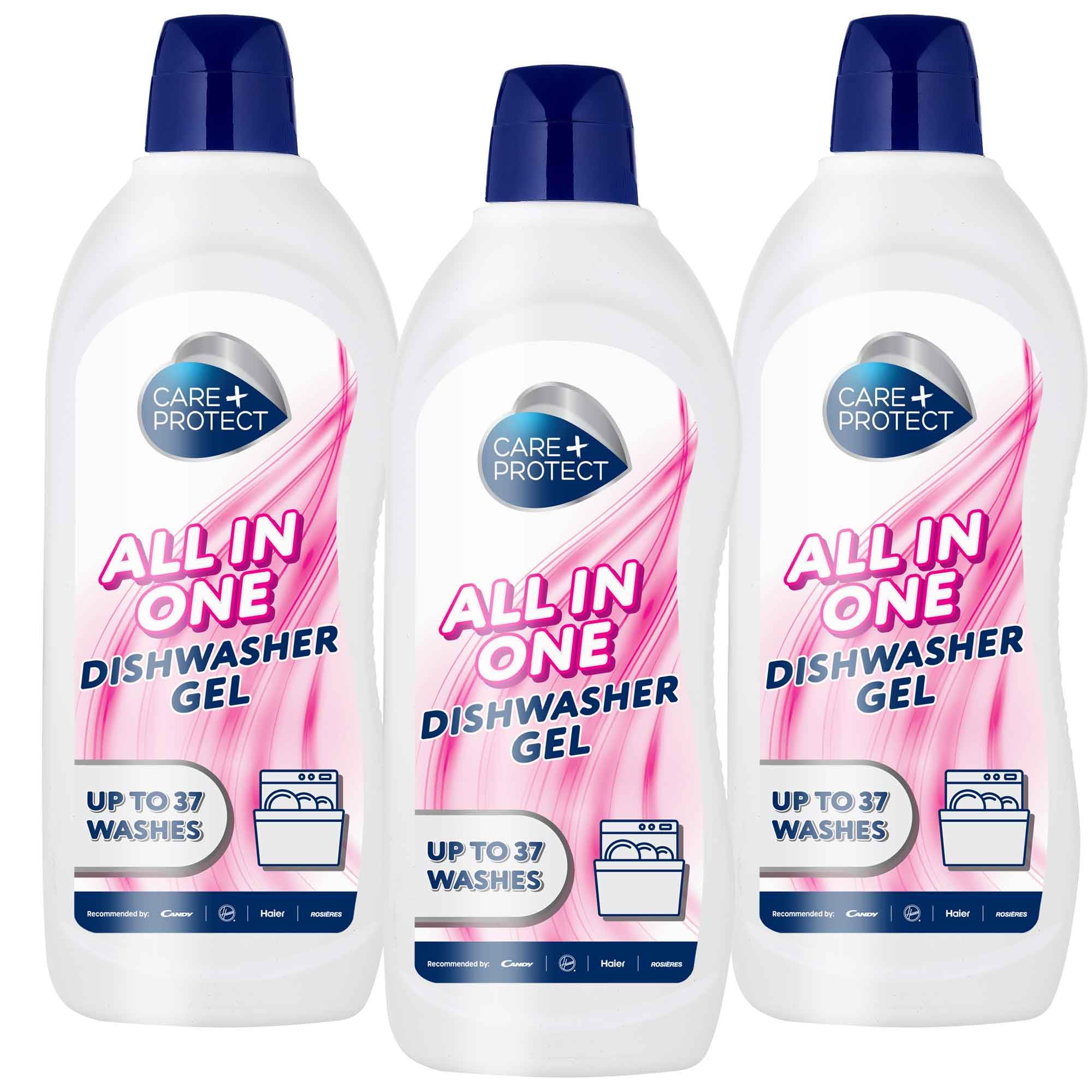 Care+Protect Dishwasher Gel All In One: Degreaser - Rinse Aid - Salt - Odor Neutralizer - Extra Powerful on Grease and Dirt - Active In Short Cycles - Maxi Pack
