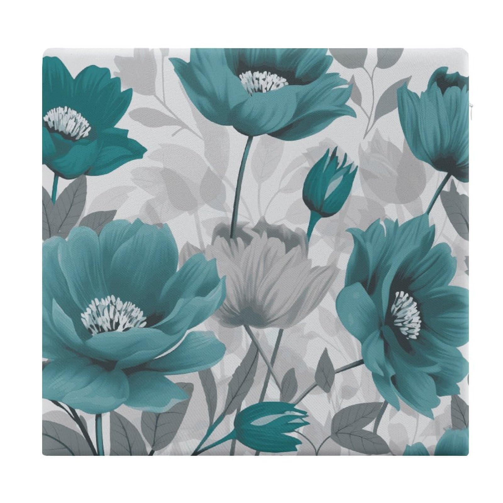 Coussin de sol de méditation carré mousse mémoire de forme floral adulte 37x35cm