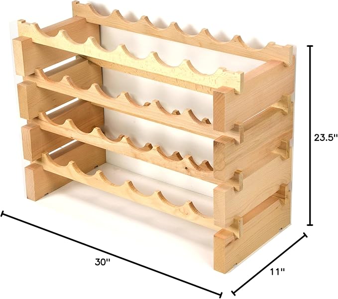 Estante para Vino de Madera - 24 Botellas Modular de Madera Dura miniatura 2