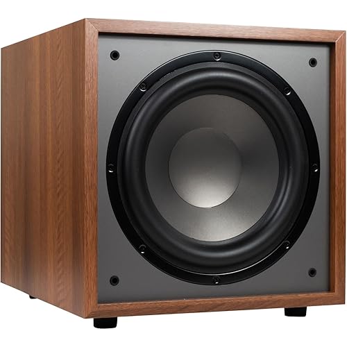 Dayton Audio Classic CS1200 – 12" 200W Powered Subwoofer with Class-D Amplifier, Deep Bass and Clean Design for Home Theater & Music – Wood