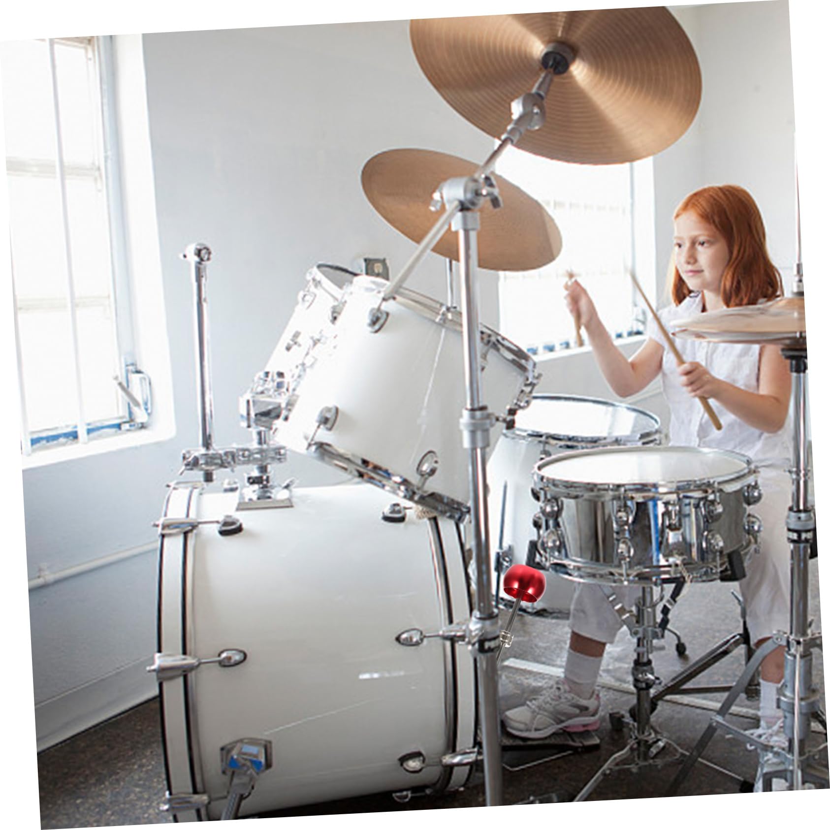 BESTonZON Aluminum Alloy Hammer Head Drum Accessory for Percussion Instrument Red