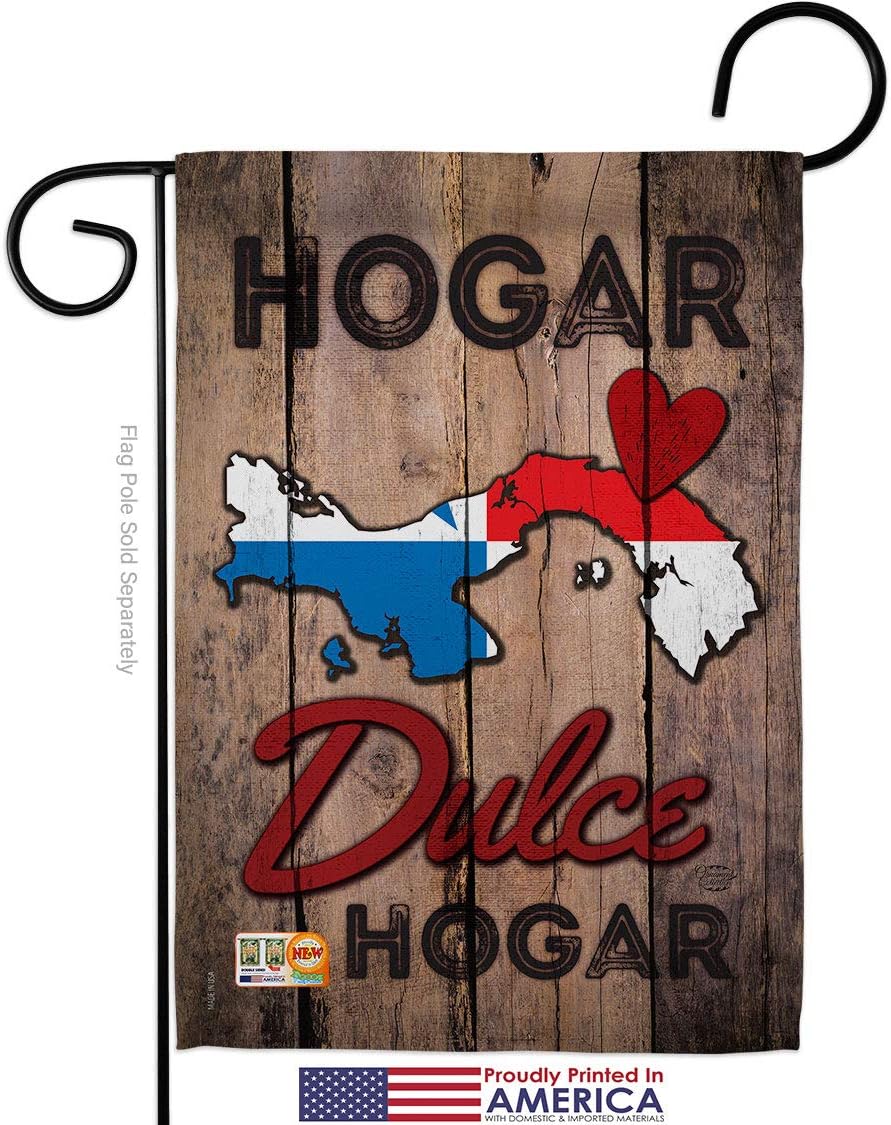 Country Panama Hogar Dulce Garden Flag Set Wall Holder Regional Nationality Nation International World Particular Area Small Decorative Gift Yard House Banner Made In USA 13 X 18.5