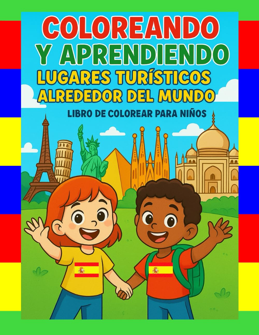 Coloreando y Aprendiendo: Lugares Turisticos Alrededor del Mundo (Colorindo e Aprendendo)
