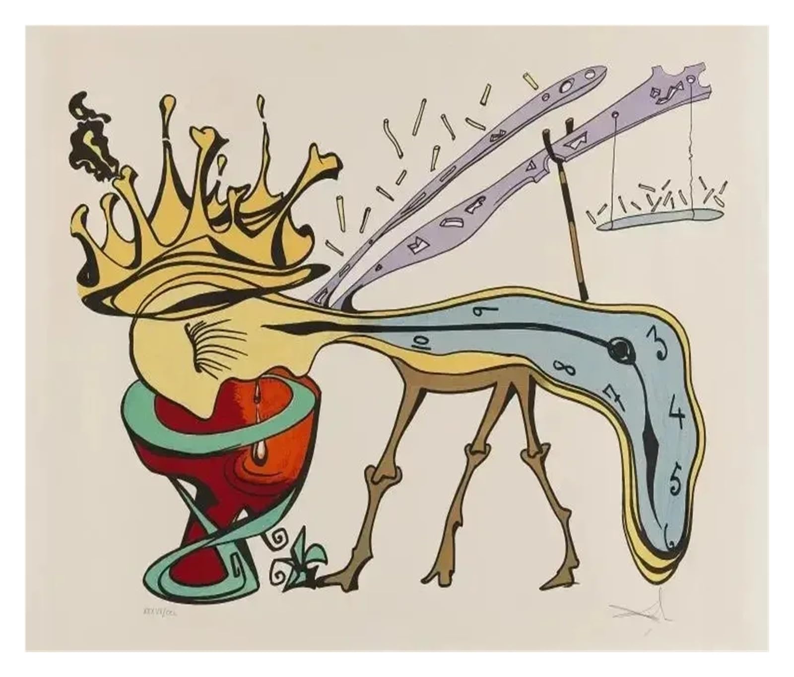 Tableau moderne Salvador Dali pour couloir et salon | Décoration esthétique 40x60cm J