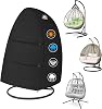Egg Chair Cover - Double Seat Hanging Egg Chair Cover, Waterproof Outdoor Hanging Chair Covers, 600D Heavy Duty Covers for Patio Wicker Swing Chairs, 66 x 43 x 68 Inch