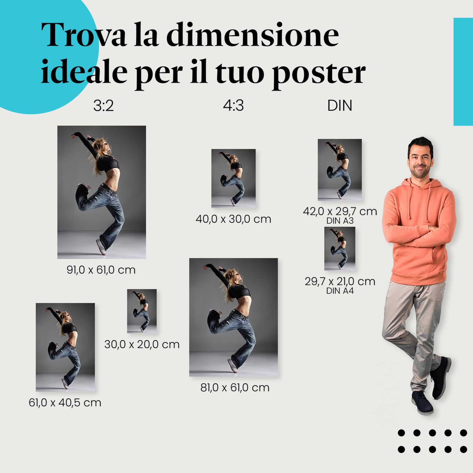 Postereck - 0799 - Hip hop, donna che balla musica street dance ballerina - Decorazione da Parete, Stampa Fotografica, Idea Regalo, Quadri - Tela - 100,0 cm x 75,0 cm