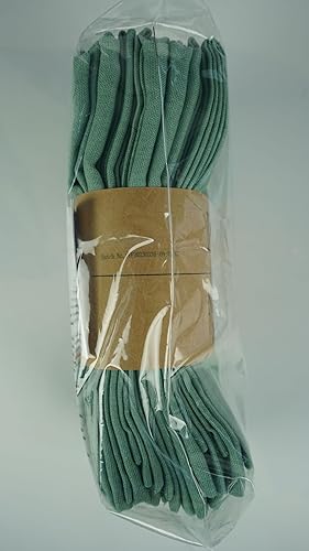 Miniatura 10 de Juego de 12 servilletas de tela fina mezclada de lino de color liso (15.7 x 15.7 in), para eventos y uso doméstico (verde salvia)