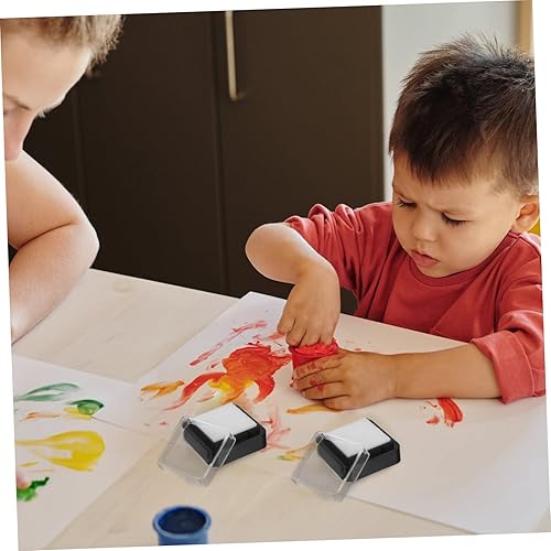 Miniatura 6 de EXCEART Almohadilla de tinta en blanco, sin almohadilla de esponja de color, almohadillas de sellos, almohadilla de tinta vacía para dedos, tinta