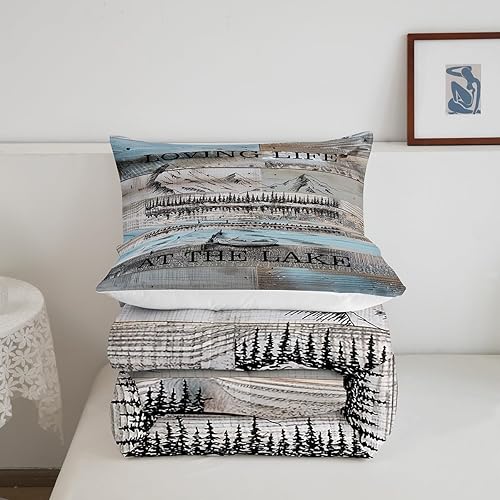 Miniatura 6 de Erosebridal Lake House - Juego de edredón de tamaño Queen, juego de ropa de cama rústica para niños, adolescentes, adultos, mujeres, juegos de