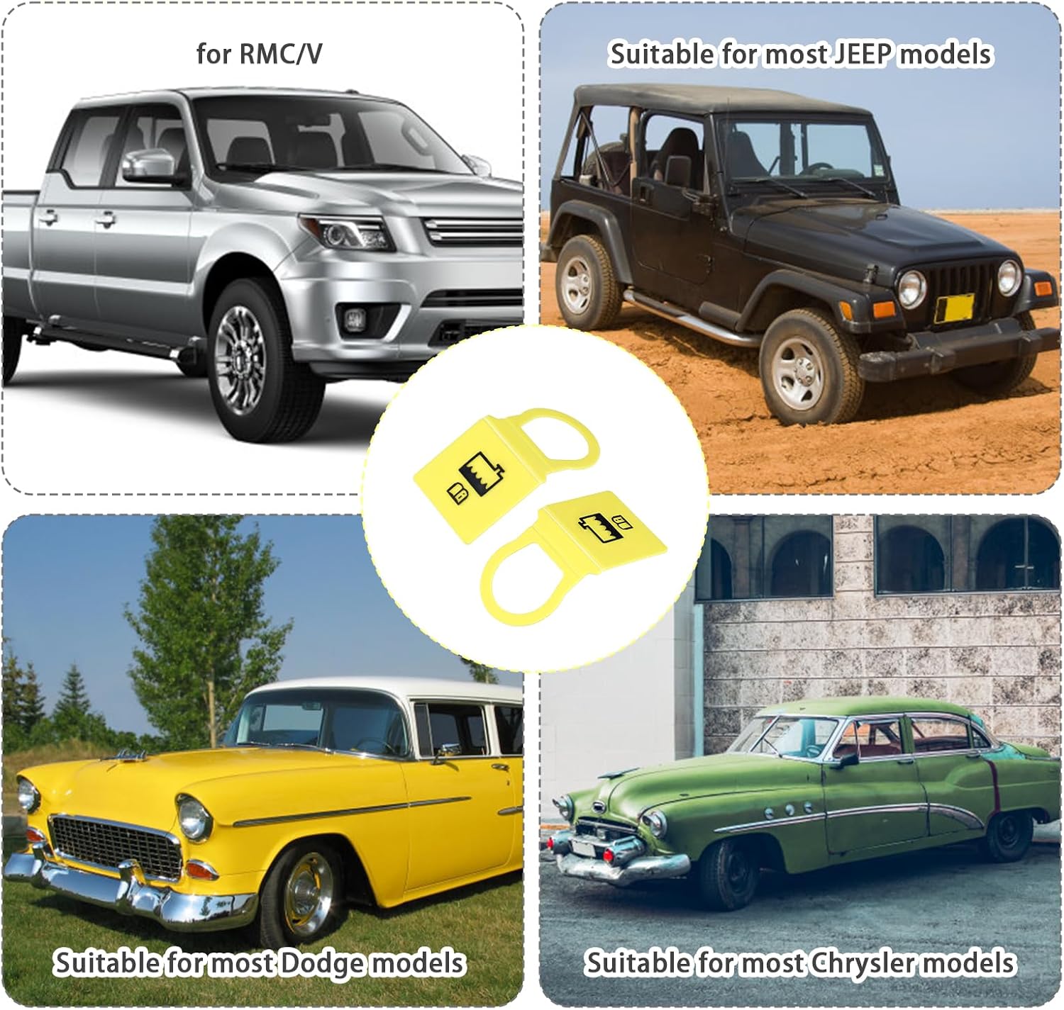 2pcs Engine Coolant Reservoir Cap, Coolant Cap Replacement Radiator Recovery Overflow Tank Cap Tight Sealing Car Accessories Compatible with Jeep Chrysler Dodge Ram