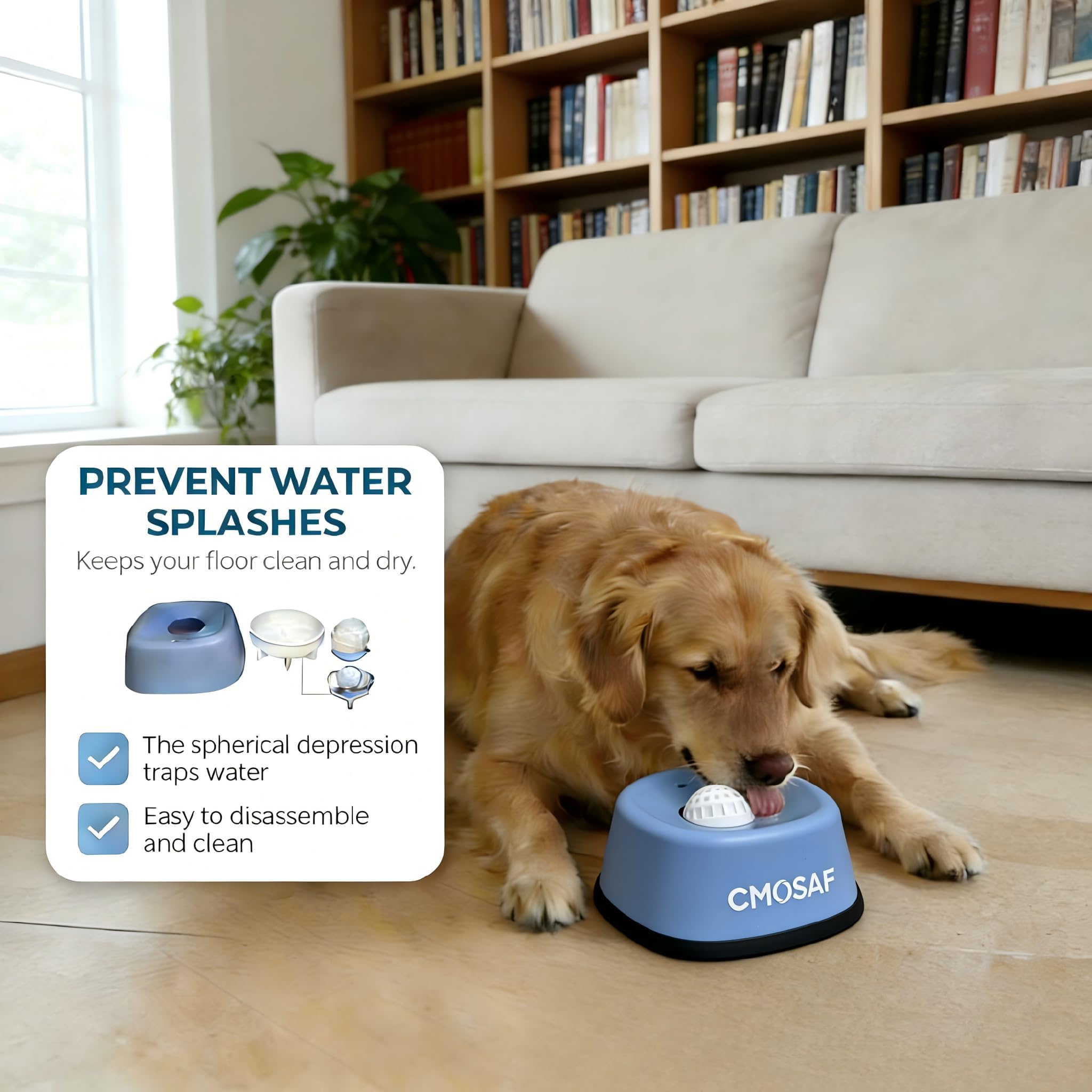 Dog Lick Bowl with Rolling Ball, Slow Feeder Dog Licking Bowl for Liquid Treats Bone Broth Yogurt, Anti-Slip Interactive Lick Toy, Post-op Nutrition & Anxiety Relief for Small Medium Large Breeds - 3