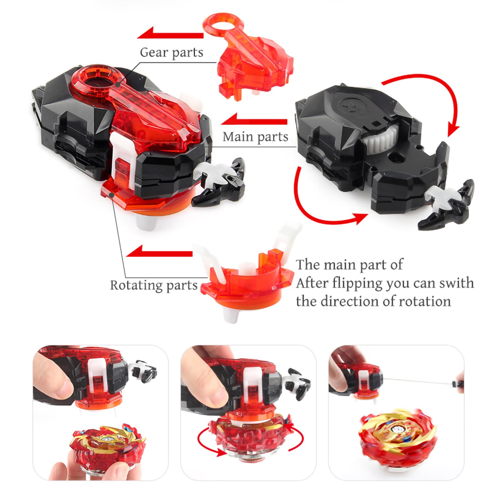 12 Pcs Peonzas Juego Giroscopios De Combate 4D Fusion Modelo Lanzador De Aceleración Gyro Juguete 06A