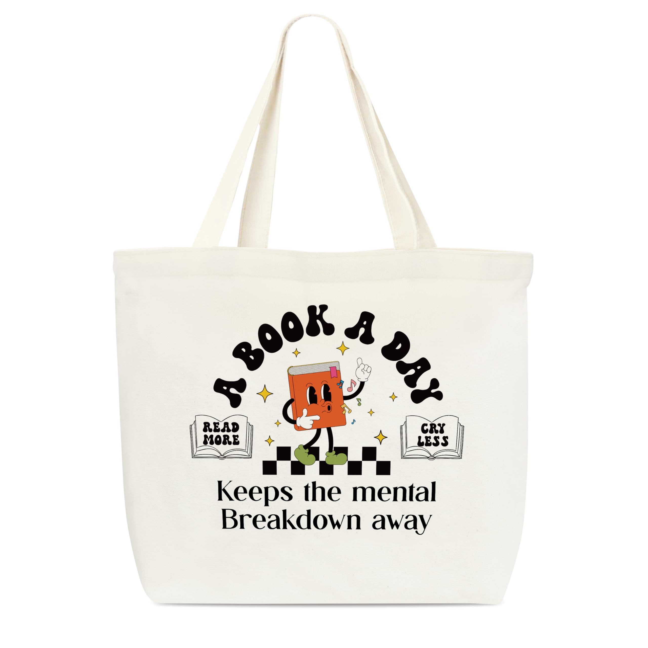 Canvas Tote Bag, Library Shoulder Bag For Reader Bookish Women Friend Bookworm