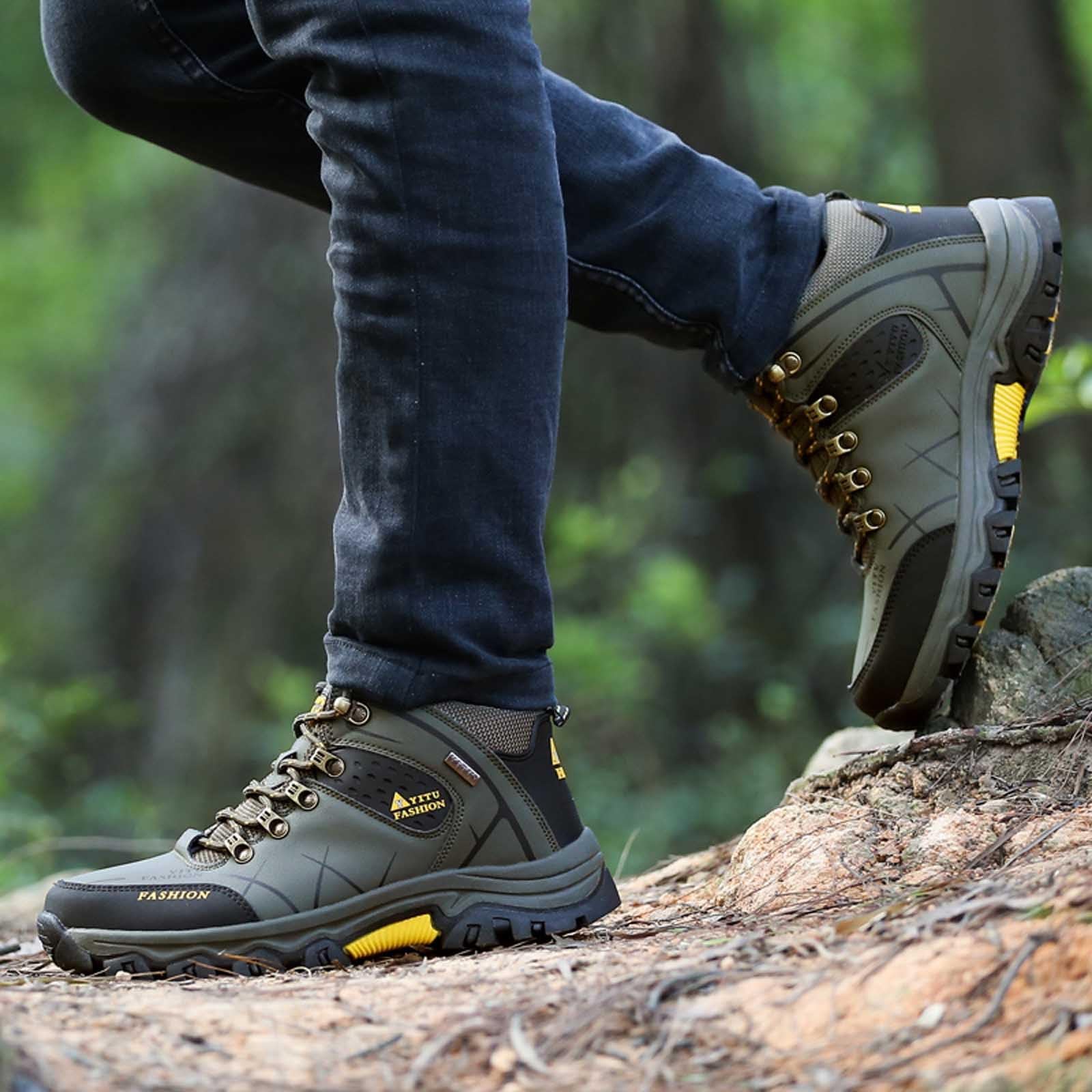 Générique Bottes Randonnée Montantes Cuir Chaudes, Chaussures Extérieur Trekking – Modèle Durables Aventure Homme, Idéal pour Hiver Et Grand Froid